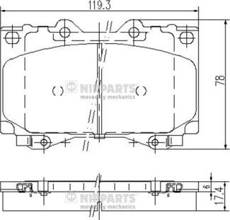 Nipparts J3602097 - Тормозные колодки, дисковые, комплект autospares.lv