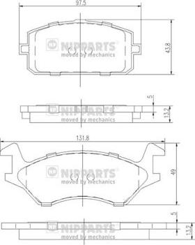 Nipparts J3602041 - Тормозные колодки, дисковые, комплект autospares.lv