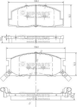 Nipparts J3602042 - Тормозные колодки, дисковые, комплект autospares.lv