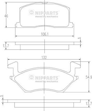 Nipparts J3602057 - Тормозные колодки, дисковые, комплект autospares.lv