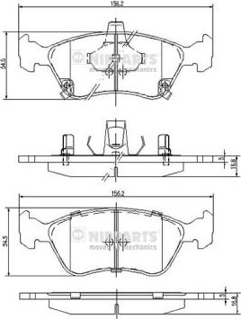 Nipparts J3602080 - Тормозные колодки, дисковые, комплект autospares.lv