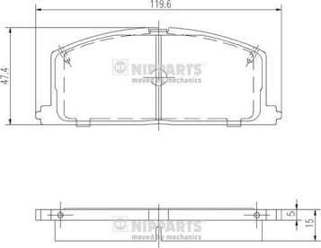 Nipparts J3602035 - Тормозные колодки, дисковые, комплект autospares.lv