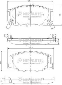 Nipparts J3602031 - Тормозные колодки, дисковые, комплект autospares.lv