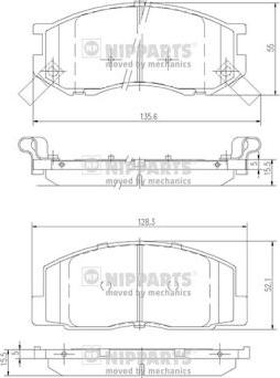 Nipparts J3602074 - Тормозные колодки, дисковые, комплект autospares.lv