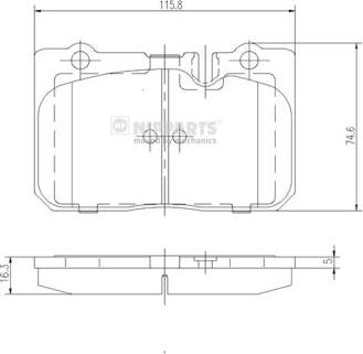 Nipparts J3602103 - Тормозные колодки, дисковые, комплект autospares.lv