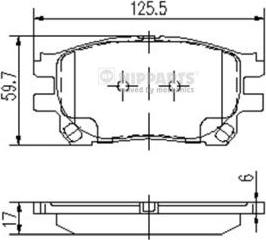 Nipparts J3602119 - Тормозные колодки, дисковые, комплект autospares.lv