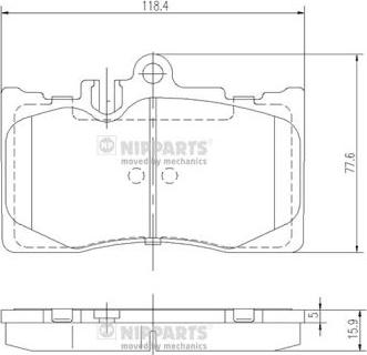 Nipparts J3602111 - Тормозные колодки, дисковые, комплект autospares.lv