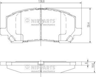 Nipparts J3602118 - Тормозные колодки, дисковые, комплект autospares.lv