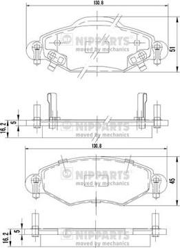 Nipparts J3602113 - Тормозные колодки, дисковые, комплект autospares.lv