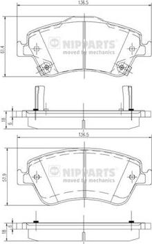 Nipparts J3602124 - Тормозные колодки, дисковые, комплект autospares.lv