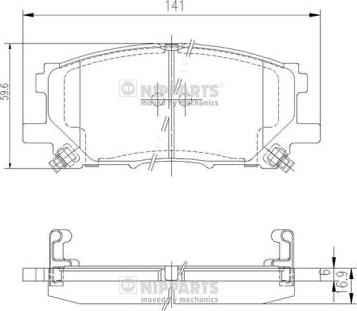 Nipparts J3602125 - Тормозные колодки, дисковые, комплект autospares.lv