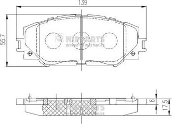 Nipparts J3602120 - Тормозные колодки, дисковые, комплект autospares.lv