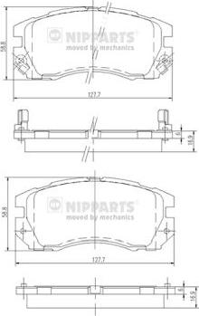 Nipparts J3607009 - Тормозные колодки, дисковые, комплект autospares.lv