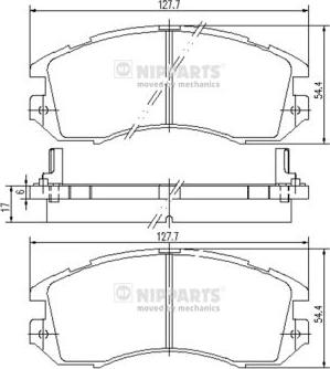 Nipparts J3607005 - Тормозные колодки, дисковые, комплект autospares.lv