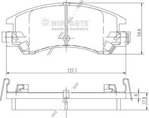 Nipparts J3607003 - Тормозные колодки, дисковые, комплект autospares.lv