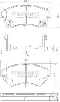 Nipparts J3607007 - Тормозные колодки, дисковые, комплект autospares.lv