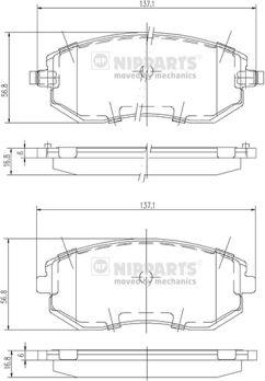 Nipparts J3607015 - Тормозные колодки, дисковые, комплект autospares.lv