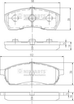 Nipparts J3607011 - Тормозные колодки, дисковые, комплект autospares.lv