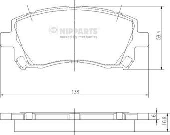 Nipparts J3607013 - Тормозные колодки, дисковые, комплект autospares.lv