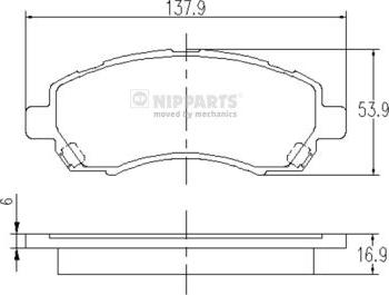 Nipparts J3607012 - Тормозные колодки, дисковые, комплект autospares.lv