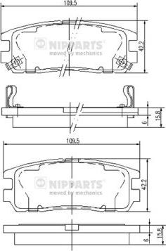 Nipparts J3619001 - Тормозные колодки, дисковые, комплект autospares.lv