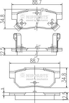 Nipparts J3614004 - Тормозные колодки, дисковые, комплект autospares.lv