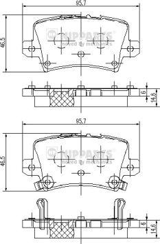 Nipparts J3614018 - Тормозные колодки, дисковые, комплект autospares.lv