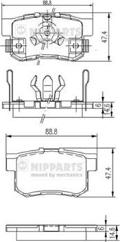 Nipparts J3614017 - Тормозные колодки, дисковые, комплект autospares.lv