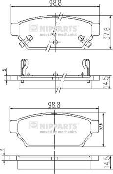 Nipparts J3615004 - Тормозные колодки, дисковые, комплект autospares.lv