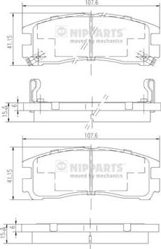 Nipparts J3615003 - Тормозные колодки, дисковые, комплект autospares.lv