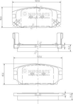 Nipparts J3615007 - Тормозные колодки, дисковые, комплект autospares.lv