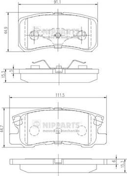 Nipparts J3615010 - Тормозные колодки, дисковые, комплект autospares.lv