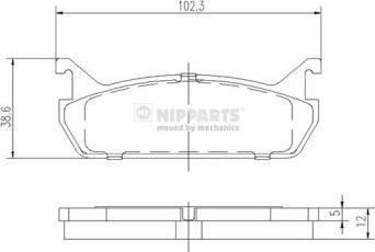 Nipparts J3616001 - Тормозные колодки, дисковые, комплект autospares.lv