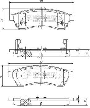 Nipparts J3610904 - Тормозные колодки, дисковые, комплект autospares.lv