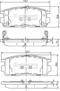 Nipparts J3610905 - Тормозные колодки, дисковые, комплект autospares.lv