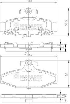 Nipparts J3610400 - Тормозные колодки, дисковые, комплект autospares.lv