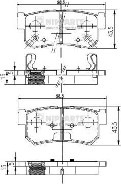 Nipparts J3610401 - Тормозные колодки, дисковые, комплект autospares.lv