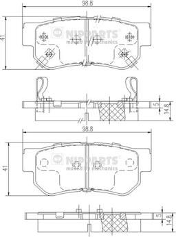 Nipparts J3610509 - Тормозные колодки, дисковые, комплект autospares.lv