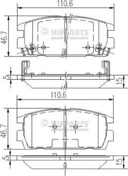 Nipparts J3610511 - Тормозные колодки, дисковые, комплект autospares.lv