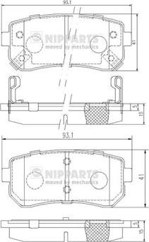 Nipparts J3610512 - Тормозные колодки, дисковые, комплект autospares.lv