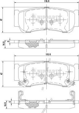 Nipparts J3610517 - Тормозные колодки, дисковые, комплект autospares.lv