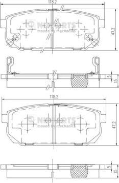 Nipparts J3610305 - Тормозные колодки, дисковые, комплект autospares.lv