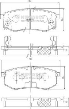 Nipparts J3610302 - Тормозные колодки, дисковые, комплект autospares.lv