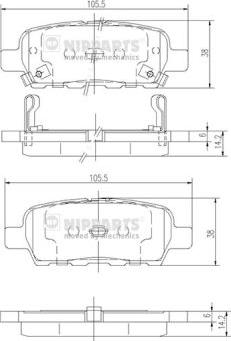 Nipparts J3611044 - Тормозные колодки, дисковые, комплект autospares.lv