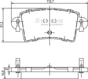 Nipparts J3611046 - Тормозные колодки, дисковые, комплект autospares.lv