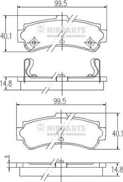 Nipparts J3611039 - Тормозные колодки, дисковые, комплект autospares.lv