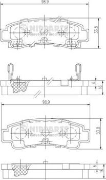 Nipparts J3611033 - Тормозные колодки, дисковые, комплект autospares.lv