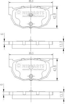 Nipparts J3611021 - Тормозные колодки, дисковые, комплект autospares.lv