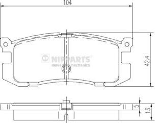 Nipparts J3613006 - Тормозные колодки, дисковые, комплект autospares.lv