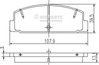 Nipparts J3613002 - Тормозные колодки, дисковые, комплект autospares.lv